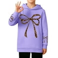 thumbnail image 2 of DHFJKG Girls Hoodies Kids Lightweight Oversized Sweatshirt Bow Leopard Printed Long Sleeve Pullover 3-14 Years Casual Tops, 2 of 4