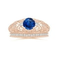 thumbnail image 4 of ANGARA Natural 1 Ct Aeon Solitaire Sapphire Filigree Engagement Ring in 14K Rose Gold for Women (Size-6mm) | September Birthstone, Anniversary, Jewelry Gift for Women | Natural Sapphire Ring, 4 of 10