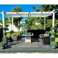 thumbnail image 3 of PURPLE LEAF 10' x 13' Outdoor Retractable Pergola with Double Sun Shade Canopy and White Heavy-Duty Aluminum Frame Patio Modern Adjustable Canopy Pergola for Garden Deck and Backyard, White, 3 of 14