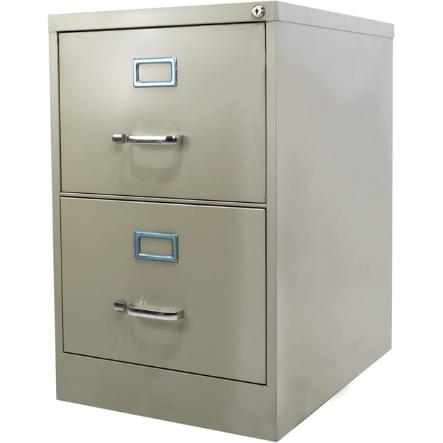 MUNDO IN MUEBL Archivero Metálico 14112 | Tamaño Oficio | 2 Gavetas | Pedtal Vertical para Oficina, Metálico | Gavetas con Cerradura y Etiquetas | Ideal para pacios Ejecutivos | Color Arena