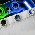 thumbnail image 4 of Feelyou Green Blue Gamepad Black Out Curtains for Teen, Video Games Controller Curtains Pack of 2 (42x63 Each), Neon Glowing Honeycomb Bedroom Curtains, Black Out Curtains Decor, 4 of 6