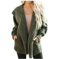 thumbnail image 2 of IROINNID Women's Comfy Short Coat Solid Color Open Front Long Sleeve Outwear ppp, Green, 2 of 8