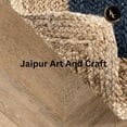 thumbnail image 7 of Jaipur Art And Craft Blue Black Border Handmade Rectangle Reversible Jute Area Rug (2x6 Sq ft), 7 of 7