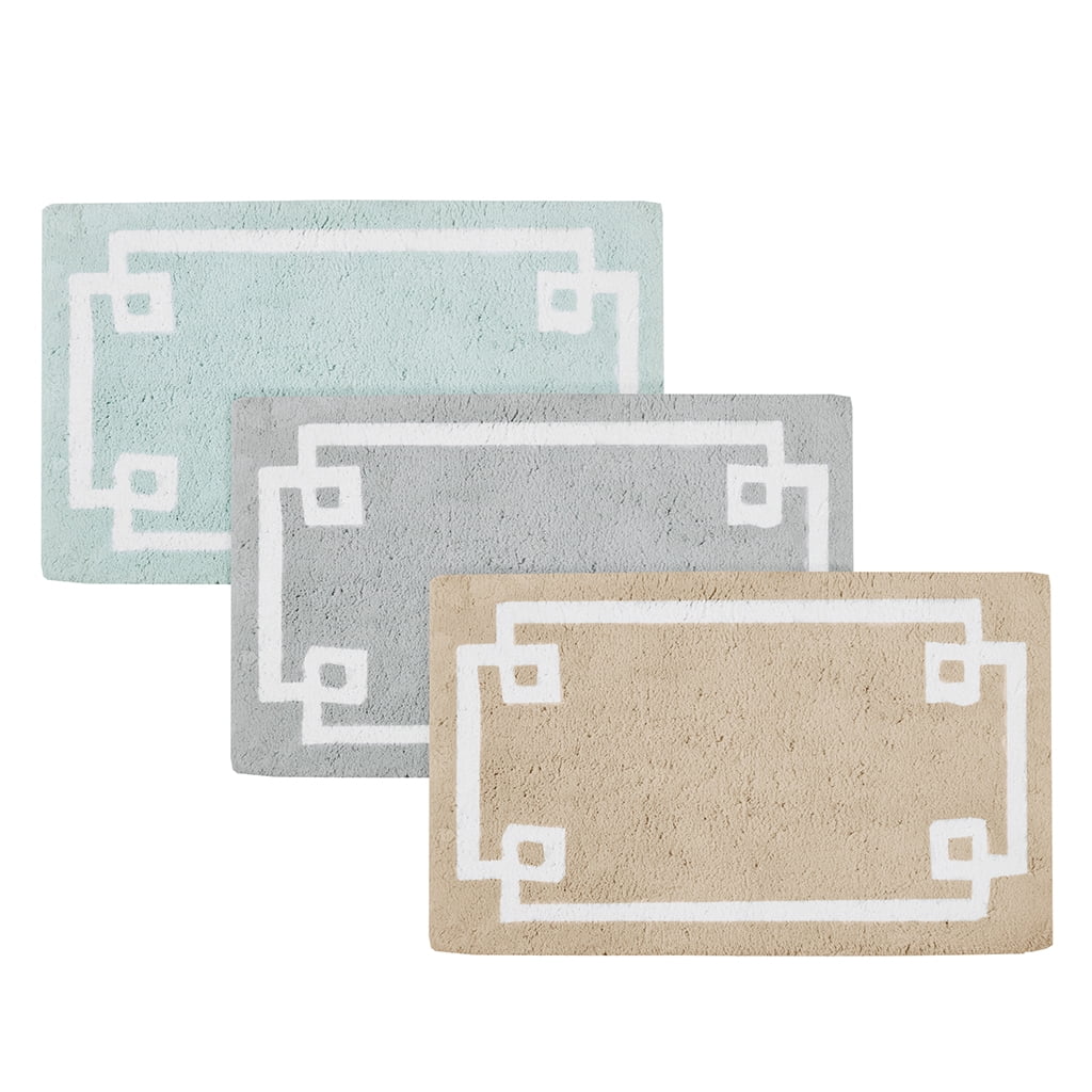 Cotton Tufted Bath Rug 20x30 Inches Medium Pile Bathroom Mat Soft Comfortable Bath Mat with Non-Slip Latex Backing Hotel Style Decorative Rug for Bathroom Shower Tub