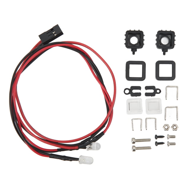 Foco para coche RC, base regulable, plástico, iluminación blanca, bajo consumo de energía, faros delanteros para modelos RC generales, lámpara cuadrada