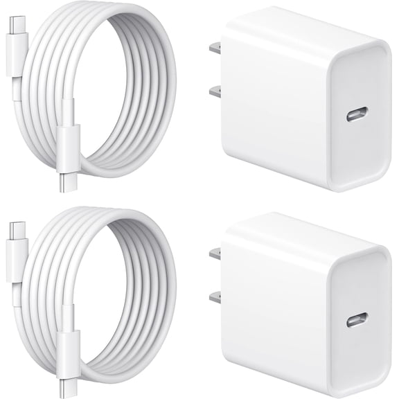 iPhone 17 16 15 Charger Fast Charging 2 2Pack 20W USB C Wall Charger with 6FT Fast Charging Cable Compatible with iPhone 17/17 Air/17 Pro/17 Pro Max/iPhone 16/15 Series, iPad Pro/AirPods