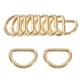 thumbnail image 1 of Uxcell 10-Pack D-Rings Buckle, 1 Inch Iron Non-Welded Dee Rings Metal Buckle for Purse/Aprons/Belts/Pet Collars, Semi-Circular D Ring Hardware [Light Gold], 1 of 6