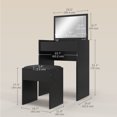 thumbnail image 3 of HOMCOM Ensemble de Coiffeuse avec Miroir Tabouret Bureau de Maquillage avec Dessus Rabattable pour Chambre, 3 of 10