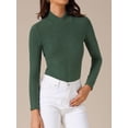 thumbnail image 2 of DARING DIVA Women's Basic Long Sleeve Solid Color Thermal Shirts XS Dark Green, 2 of 6