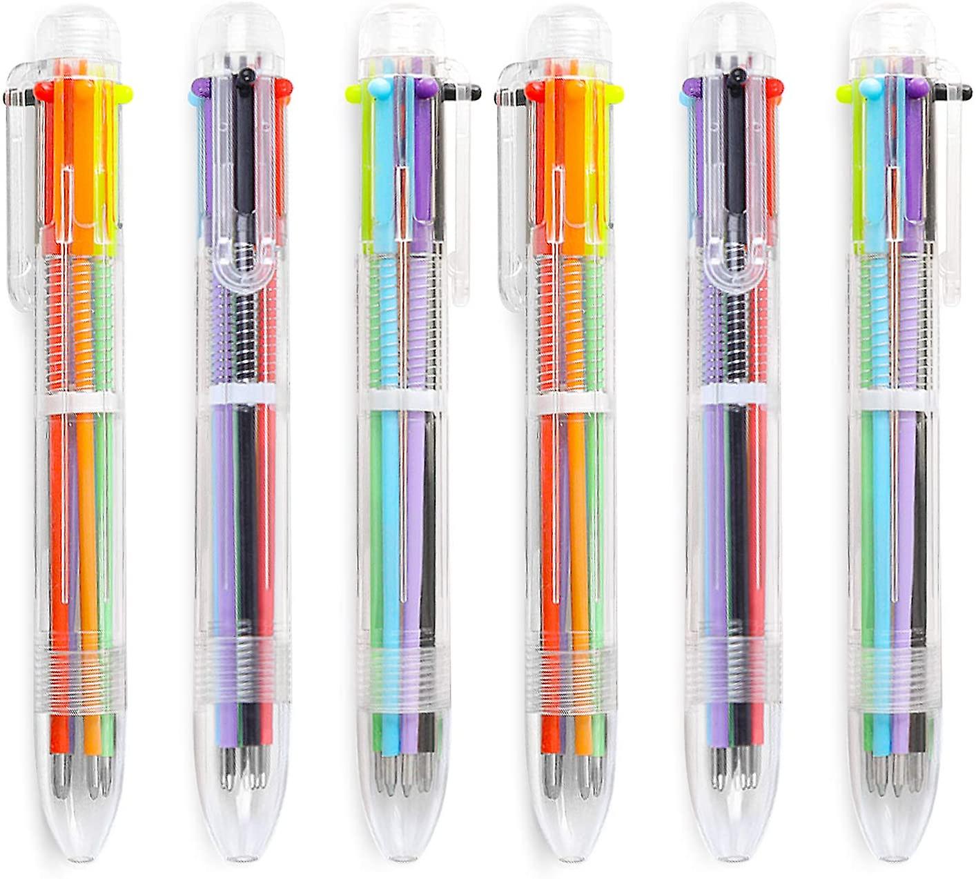 24 Pack 0.5mm 6-in-1 Multicolor Ballpoint Pen 6 Colors Retractable Ballpoint Pens()