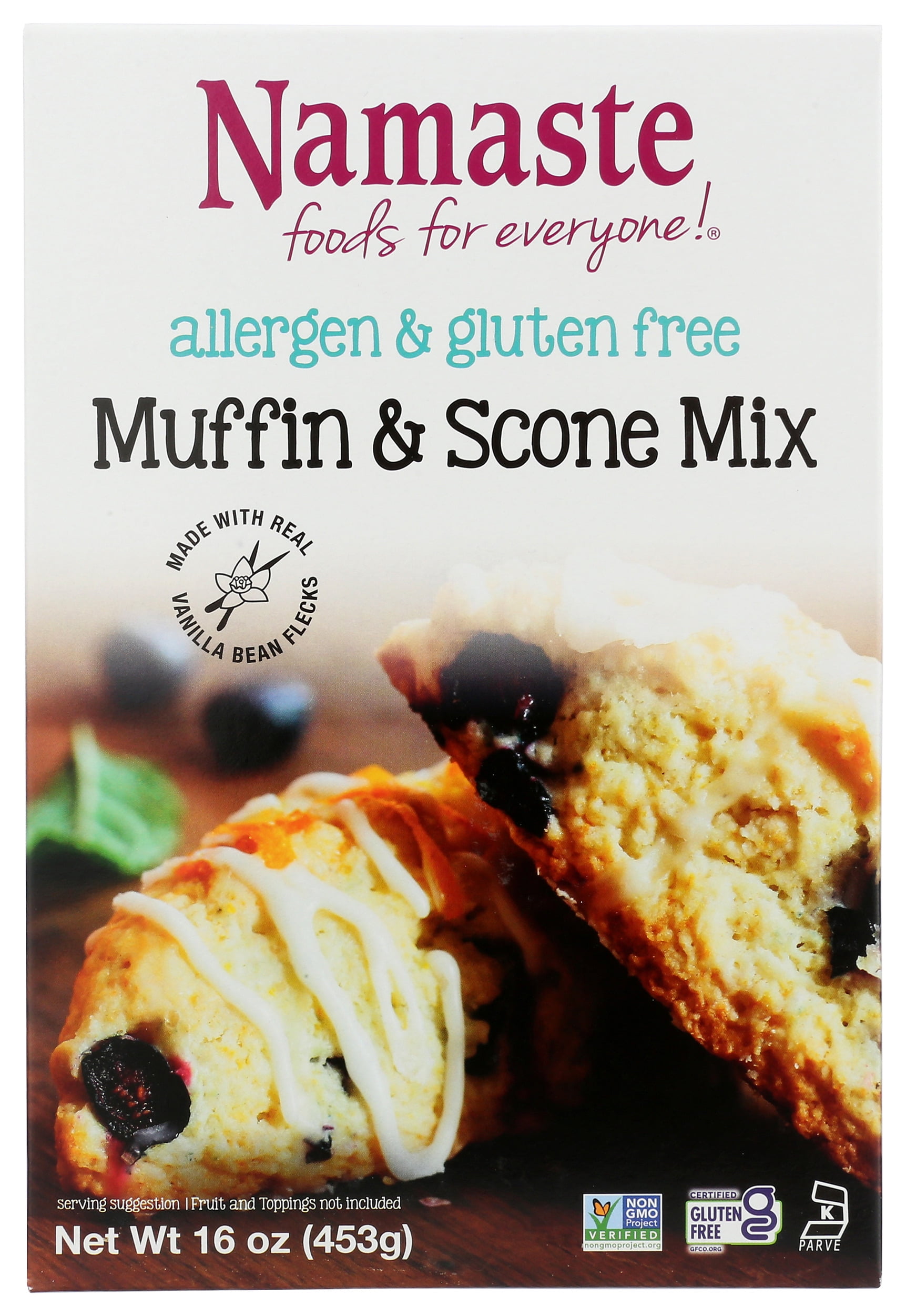 (6 pack) Namaste Foods Gluten Free Muffin Mix, 16 oz. Box, Muffin & Scone Mix.