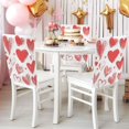 thumbnail image 4 of Decorative Chair Back Cover One Size x6 Chair Cover Dining Chair Slipcovers Chair Back Decoration Festival Chair Decoration Cartoon Lines Red Hearts, 4 of 6