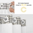 thumbnail image 5 of Gray Geometric No Hook Shower Curtain with Snap in Liner Modern Abstract Art Striped Plaid Woven Texture Waterproof Bathroom Shower Curtain with See Through Top Window for Bathtub 72" x 78", 5 of 9