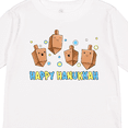 thumbnail image 4 of Inktastic Happy Hanukkah with Cute Dreidels Boys or Girls Long Sleeve Toddler T-Shirt, 4 of 5