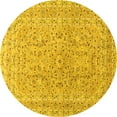 thumbnail image 1 of Ahgly Company Machine Washable Indoor Round Persian Yellow Traditional Area Rugs, 8' Round, 1 of 4