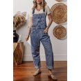 thumbnail image 6 of Women's Sail Blue Denim Bib Straight Leg Jumpsuit with Pockets | [ZhiHiMeRi] | (US 16-18)XL, 6 of 12