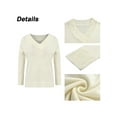 thumbnail image 4 of Gvmfive Women's Solid V-Neck Drop Shoulder Long Sleeve Pullover Casual Sweater, 4 of 5