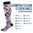 thumbnail image 2 of FORMRS Womens Knee High Socks Casual Long Thick Travel Daily Wear, 1 Pair, Pink and Purple Plaid Pattern, 2 of 6