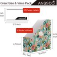 thumbnail image 3 of Pack of 6 Cardboard Magazine Holder Premium Magazine File Holder Organizer, Magazine File Organizer, Large Volume Magazine Storage Box as Book Bins or Folder Holder for Desk - Teal Floral, 3 of 6