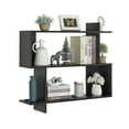thumbnail image 3 of Danya B. Manasa Floating Geometric Kilter Two-Tier Wall Shelf - Black, 3 of 12