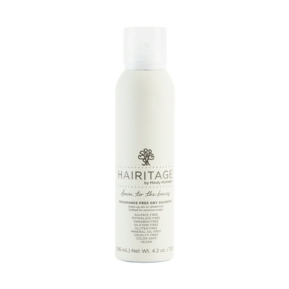 Hairitage Fragrance Free Dry Shampoo for Sensitive Scalp, Sulfate Free, 4.2 oz