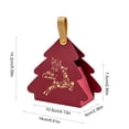 thumbnail image 3 of Christmas Tree Shaped Gift Box,Foldable Candy Treat Box with Faux Leather Handle,Red Cardboard Party Favor Box for Xmas Presents and Holiday Gifts, 3 of 6