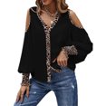 thumbnail image 5 of Camisetas Con Estampado De Leopardo, Tela De Poliéster Con Estampado De Leopardo Y Cuello En V Cómoda Y Encantadora Para Mujer Para Dama ANGGREK Otros, 5 of 5