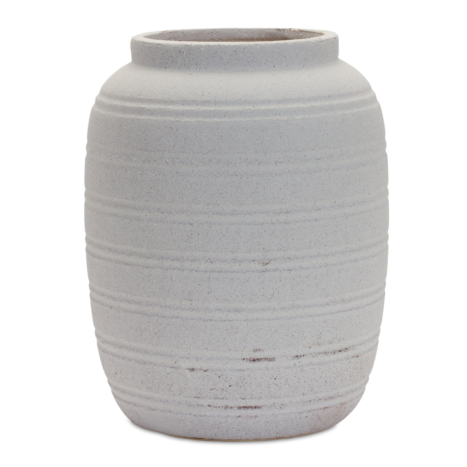 Melrose International Modern White Clay Vase 9.5"H