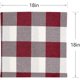 thumbnail image 2 of KAIYANG Fundas de almohada a cuadros de 4 piezas, fundas de almohada de lino cuadradas de estilo rústico de 18 pulgadas (rojo y blanco), 2 of 5