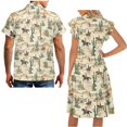 thumbnail image 5 of Garronmavis Horse Cowboy Couples' Outfits Cactus Husban and Wife Clothing Women's V-neck Dress Beach Party Dresses Size 7XL and Short Sleeve Shirt for Men Light Hawaiian Shirts, 5 of 7