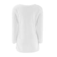 thumbnail image 4 of MRULIC Sweater for women Womens Casual O-neck Solid Long Sleeve Jumper Sweaters Blouse Tops Women's Pullover Sweater White + 3XL, 4 of 6