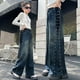 thumbnail image 5 of Cowsor Girls Baggy Jeans Distressed Denim Pants Elastic Waist Wide Leg Jeans for Girls Kids Loose, 5 of 7