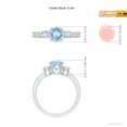 thumbnail image 4 of ANGARA Natural Classic Three Stone Aquamarine and Diamond Ring in 14K White Gold for Women (Size-6mm) | March Birthstone, Birthday, Anniversary, Jewelry Gift for Women | Natural Aquamarine Ring, 4 of 9