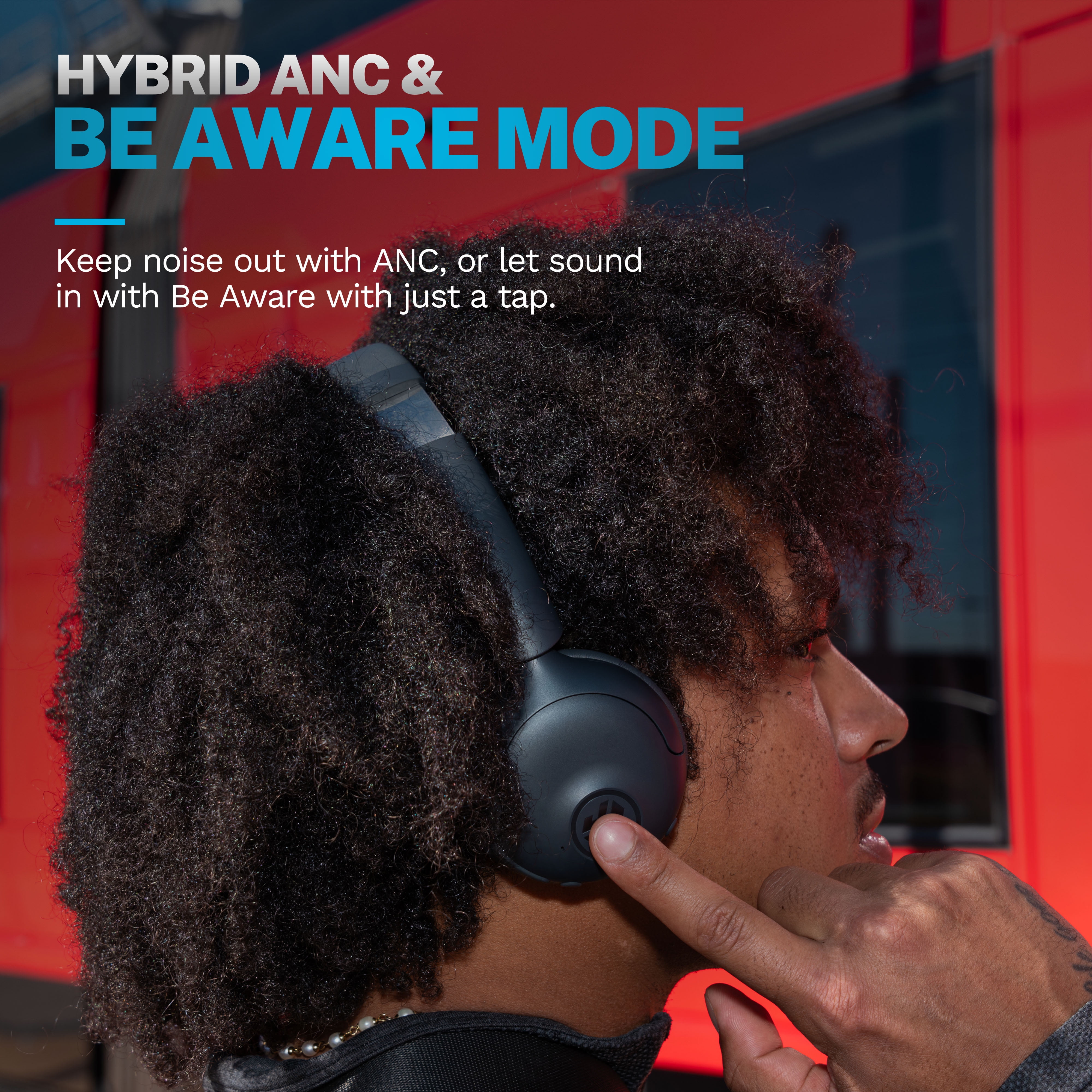 JLab GO Active Noise Canceling Wireless Bluetooth On-Ear Headphones, 70+ Hour Playtime, Graphite