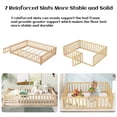 thumbnail image 4 of Queen Floor Bed Frame for Kids, Montessori Floor Bed with Fence and Wood Slats, Low Wood Platform Beds for Girls Boys Kids Happy Time,Natural, 4 of 6