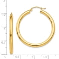 thumbnail image 4 of 14K Yellow Gold Earring Hoop Women'S 35 mm Polished 3Mm Lightweight Tube Earrings, 4 of 4