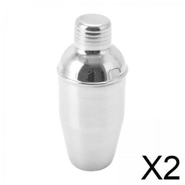 2xStainless Acero Coctelera Bebida Mezclador Bar Herramienta Para Bebida Del Banquete De Boda 350ml