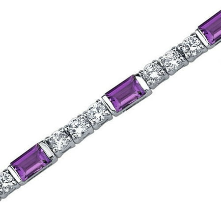 Oravo Scintillating Charm Baguette Cut Gemstone Bracelet in Sterling Silver