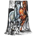 thumbnail image 2 of Pofeuu Four Running Horses Print Ultra-Soft Micro Fleece Blanket,for Bed Or Sofa,All Season Throw Blankets Flannel Blanket-50"x40", 2 of 7