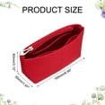 thumbnail image 2 of Inserto organizador de bolso Uxcell, organizador de mano de fieltro pequeño, almacenamiento de mini bolsa y forro interior con cremallera para mochila chic, tote y bolsas de hombro, rojo, 2 of 6