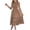 Khaki, variant on Summer Dresses for Women Casual Crewneck Sleeveless Smocked Waist Midi Dress Ruffle Flowy Holiday Beach Sundress