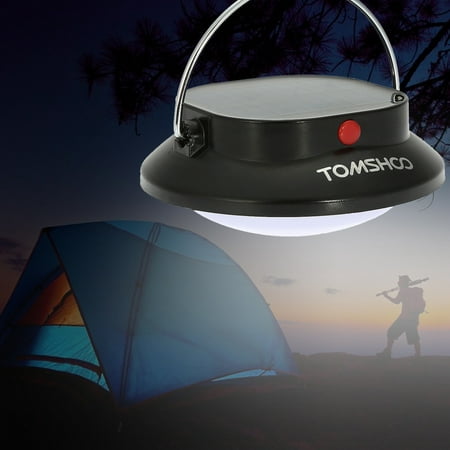 TOMSHOO 200LM 12LED 3 Mode Outdoor Indoor Portable Camping Lamp Tent Campsite Hanging Lamp Rechargeable Battery (Powered by Solar Panel and USB Charging)(Emergency Charger for (Best Portable Solar Charger For Backpacking)