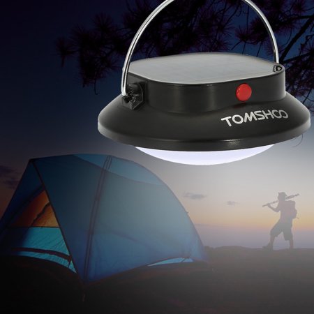 TOMSHOO 200LM 12LED 3 Mode Outdoor Indoor Portable Camping Lamp Tent Campsite Hanging Lamp Rechargeable Battery (Powered by Solar Panel and USB Charging)(Emergency Charger for (Best Way To Charge Phone Camping)