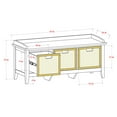 thumbnail image 2 of 43" X 16" X 19" White Solid Wood Leg Storage Bench, 2 of 2