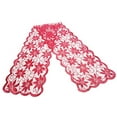 thumbnail image 2 of Chemin de Table de Noël avec Feuilles Rouges en Dentelle Décoration de Table de Festival pour Fêtes et Rassemblements, 100 % Polyester, 13 X 72 Pouces, 2 of 4