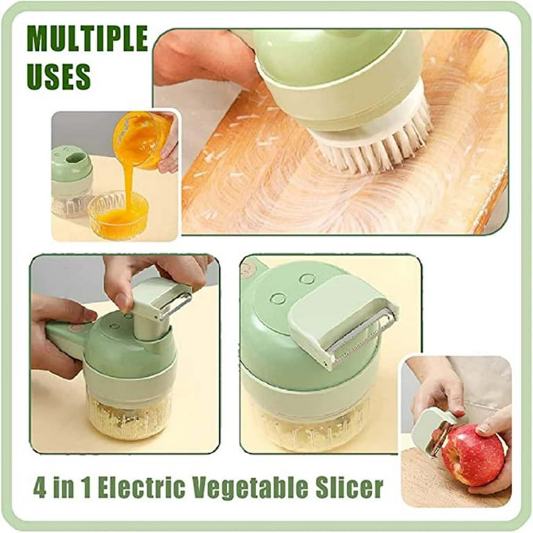  4 in 1 Electric Vegetable Cutter Set, Wireless Food