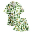 thumbnail image 4 of Pajama Set for Girls 2PC St. Patrick's Day Lapel Button up Kids Loungewear Boys Sleepwear 2 Piece Outfits Z08-White 12-13 Years, 4 of 4