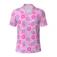 thumbnail image 2 of Daiia Donuts Pattern Men’s Polo Shirts,Solid Deck Shirt,Classic Fit, Breathable Cotton Polo for Casual and Sport Wear-Large, 2 of 7