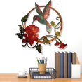 thumbnail image 3 of Metal Bird Silhouette, Metal Round Wall Decoration Wall Sticker for Living Room Bedroom Office, Yellow, 3 of 5