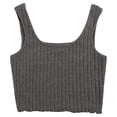 thumbnail image 5 of HWRETIE Women Tops Solid Sleeveless Pullover Vest Tank Crop Shirts Gray S, 5 of 9